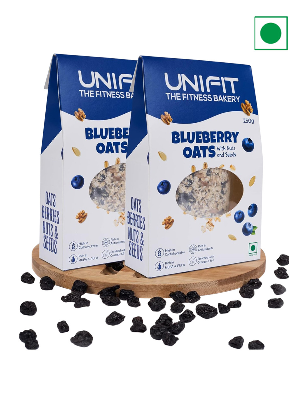 UNIFIT Pack Of 2 Blueberry Oats -250 g Each