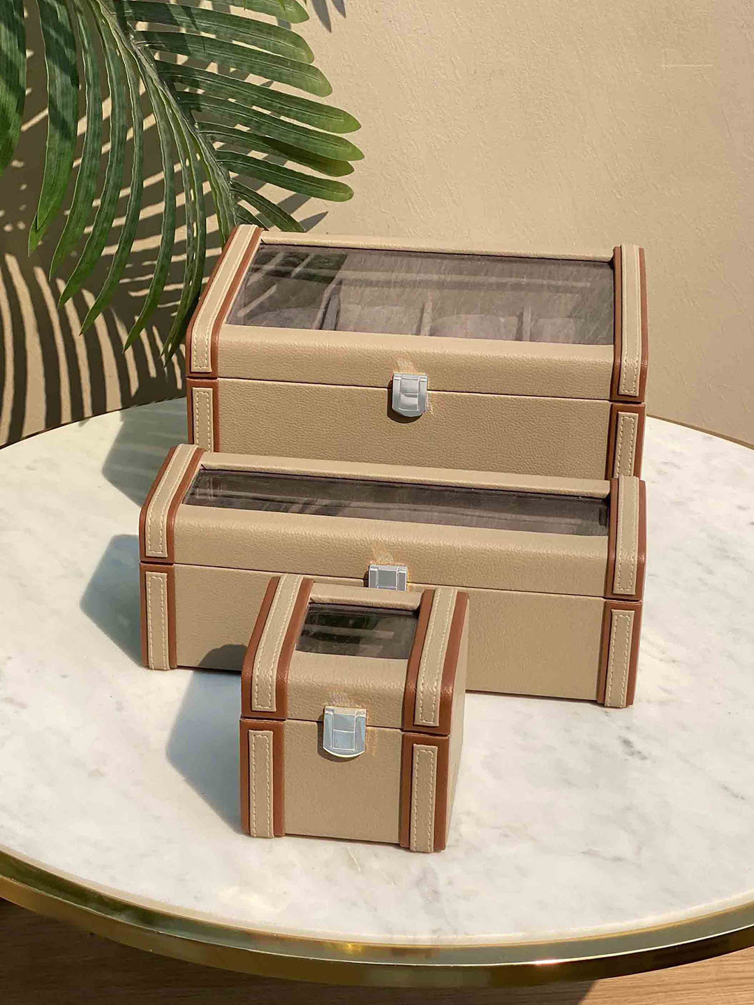 Mason Home Taupe 4 Slots Watch Organiser
