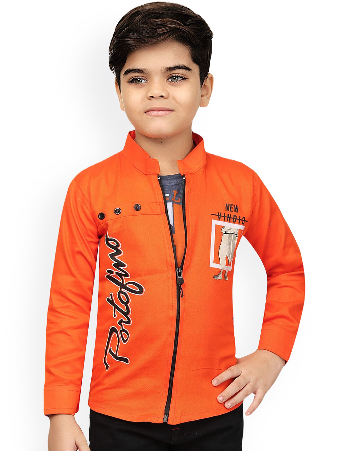 BAESD Boys Printed Lightweight Tailored Jacket With Attached T-shirt