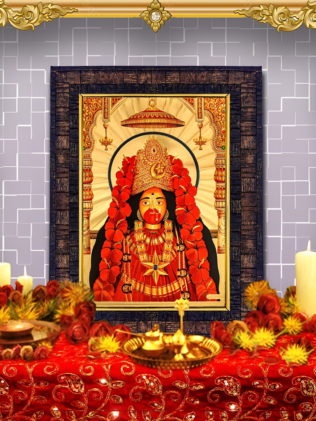 Hawai Brown & Gold Toned Textured  Wooden Wall Photo Frame