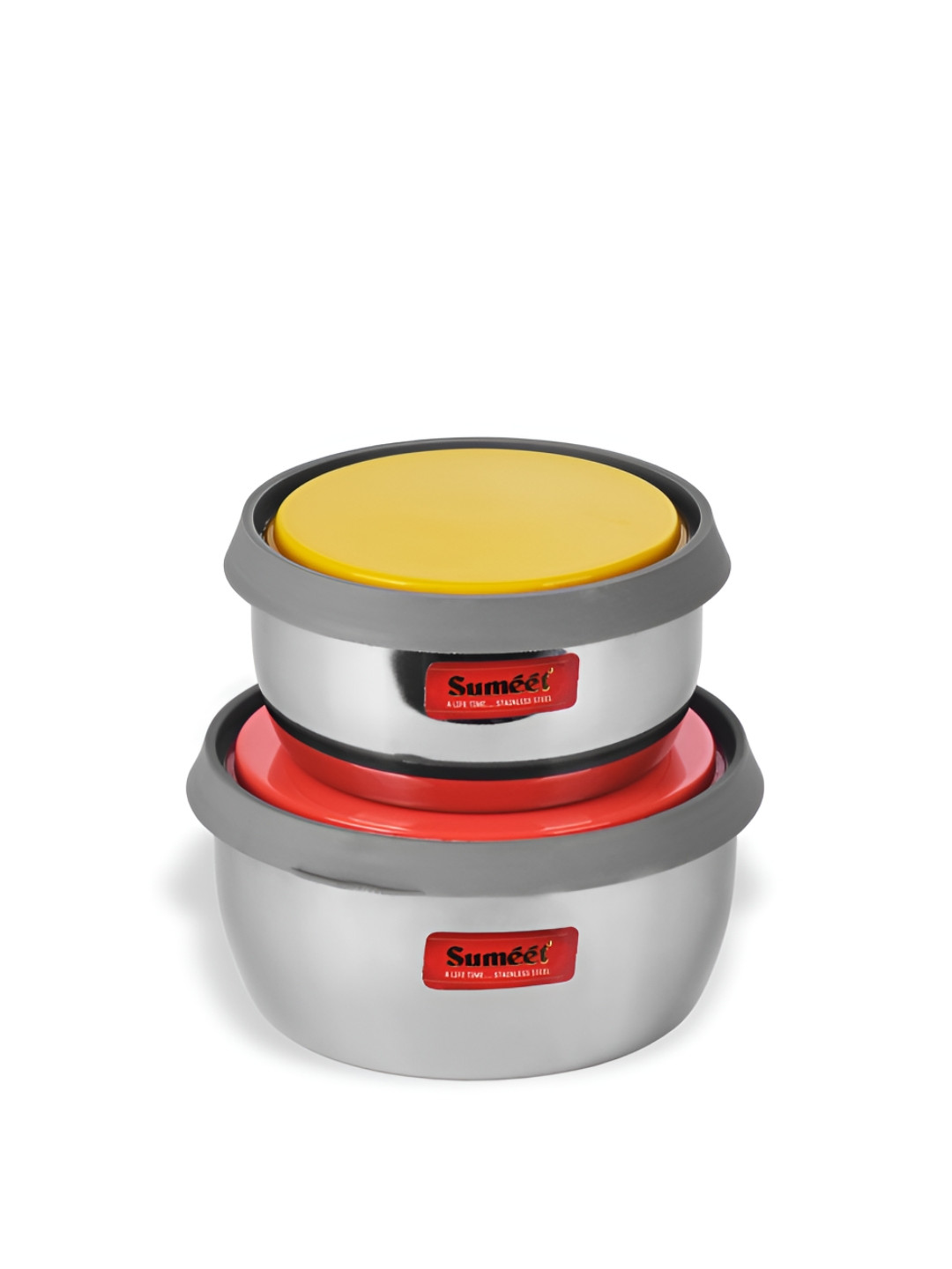 Sumeet Modena Silver Stainless Steel Air Tight 2 Piece Magnetic Graduated Container