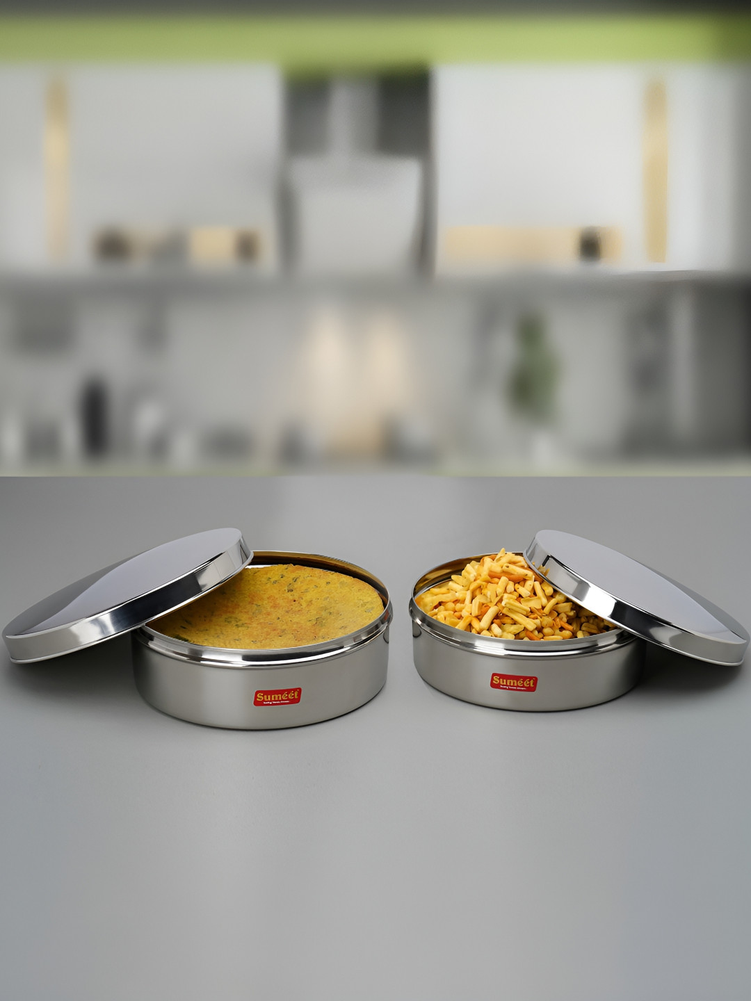 Sumeet Silver Toned 2 Pieces Stainless Steel Storage Containers Set