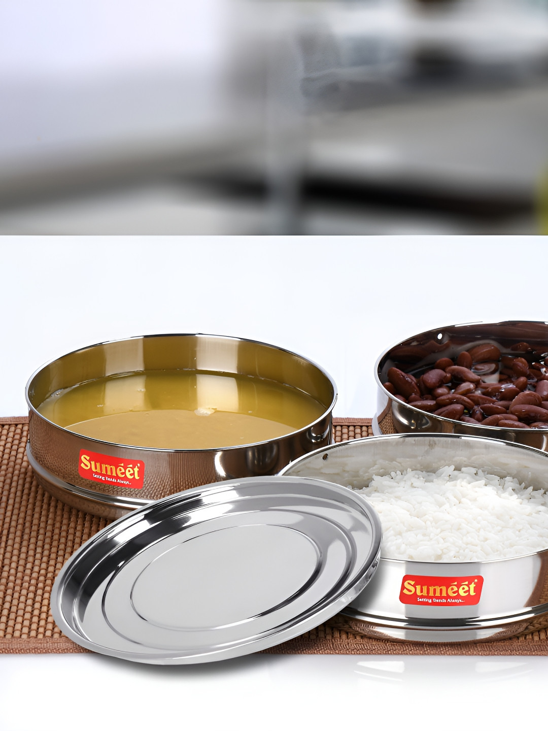 Sumeet Silver Stainless Steel Stackable Magnetic Canister-800ml