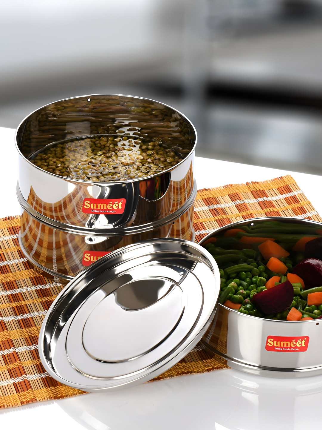 Sumeet Silver Toned Stainless Steel Container