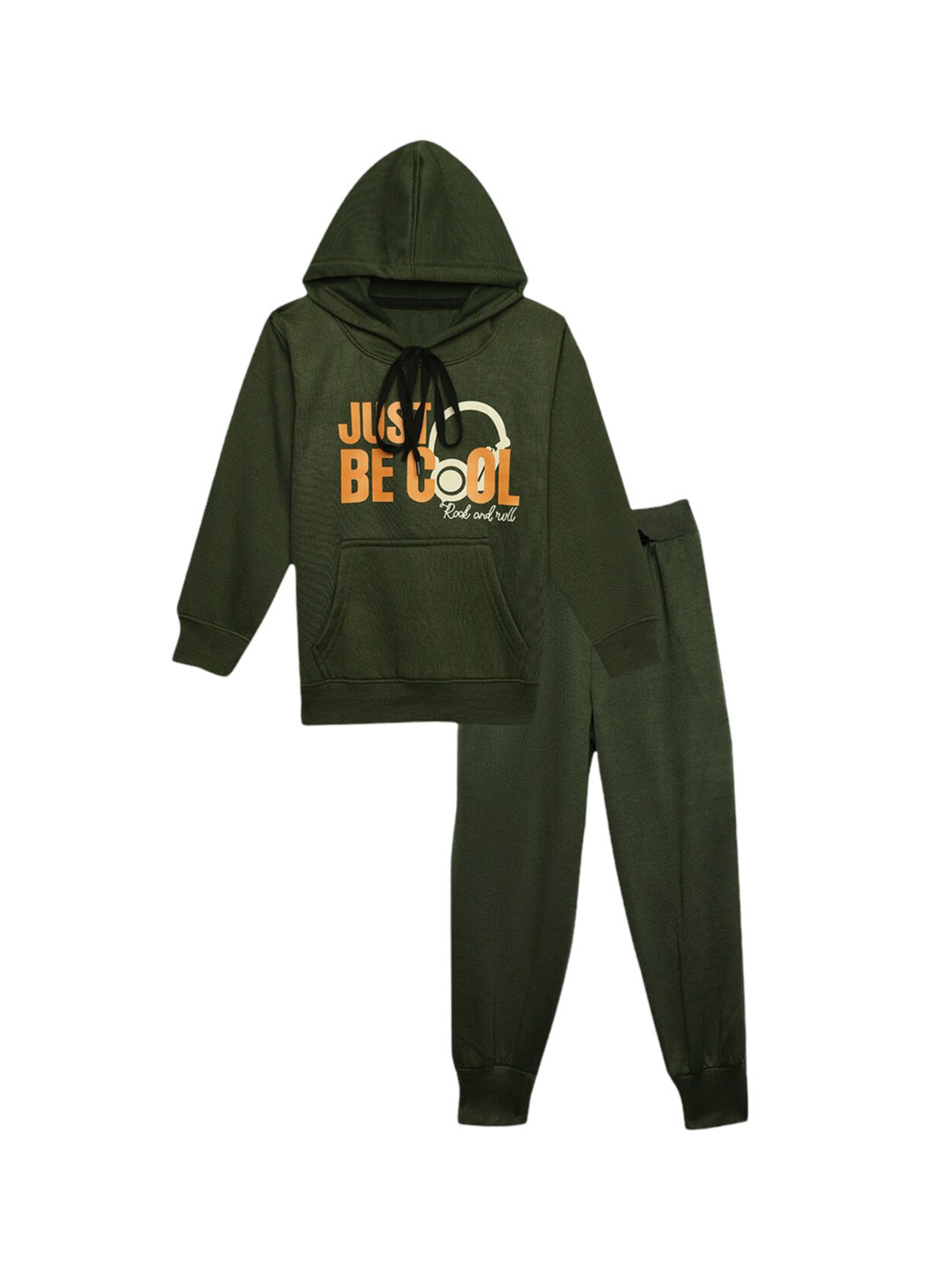MACK JONNEY Typography Printed Hooded Clothing Set