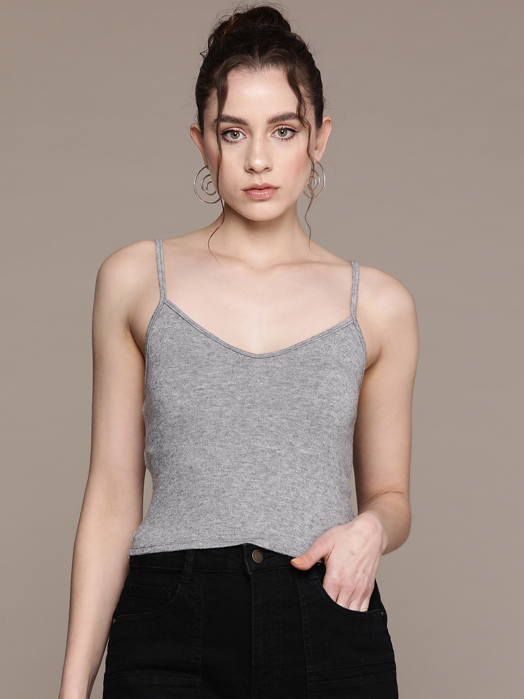 MANGO Knitted Strappy Top