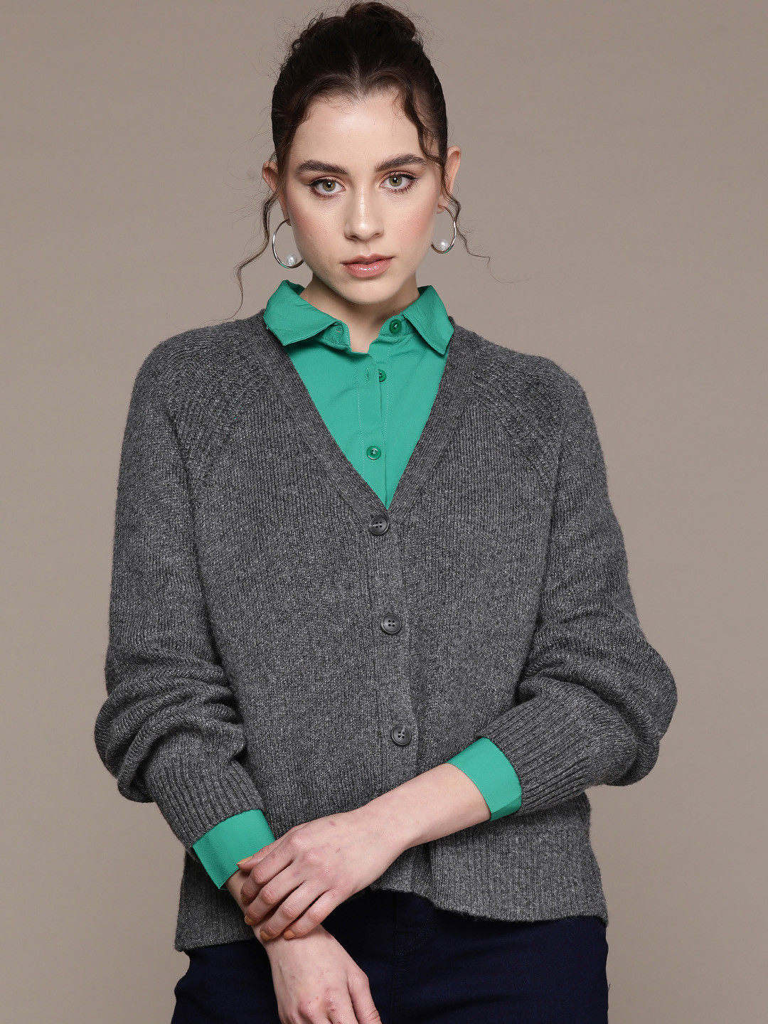 MANGO Women Solid Cardigan