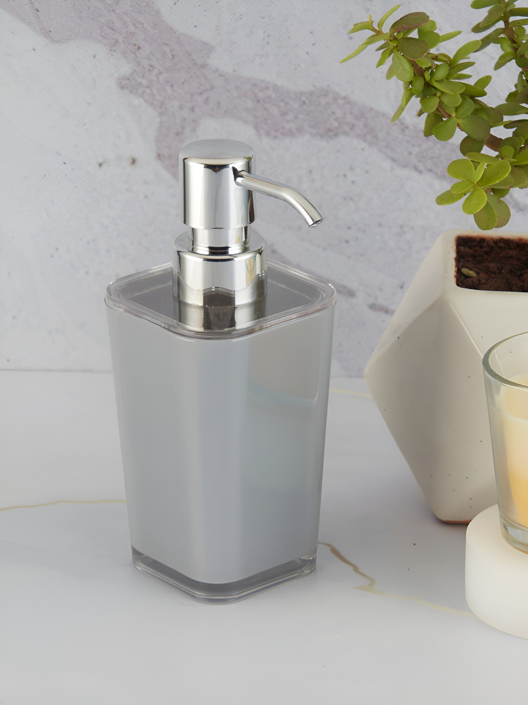 Kookee Grey Cylinder Shaped Soap Dispenser