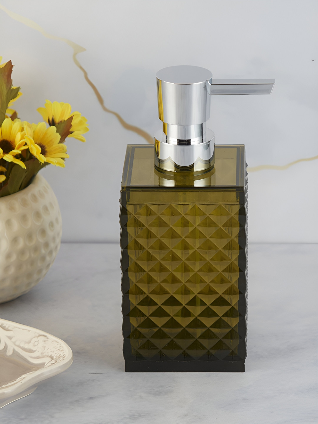 Kookee Green Textured Acrylic Soap Dispenser