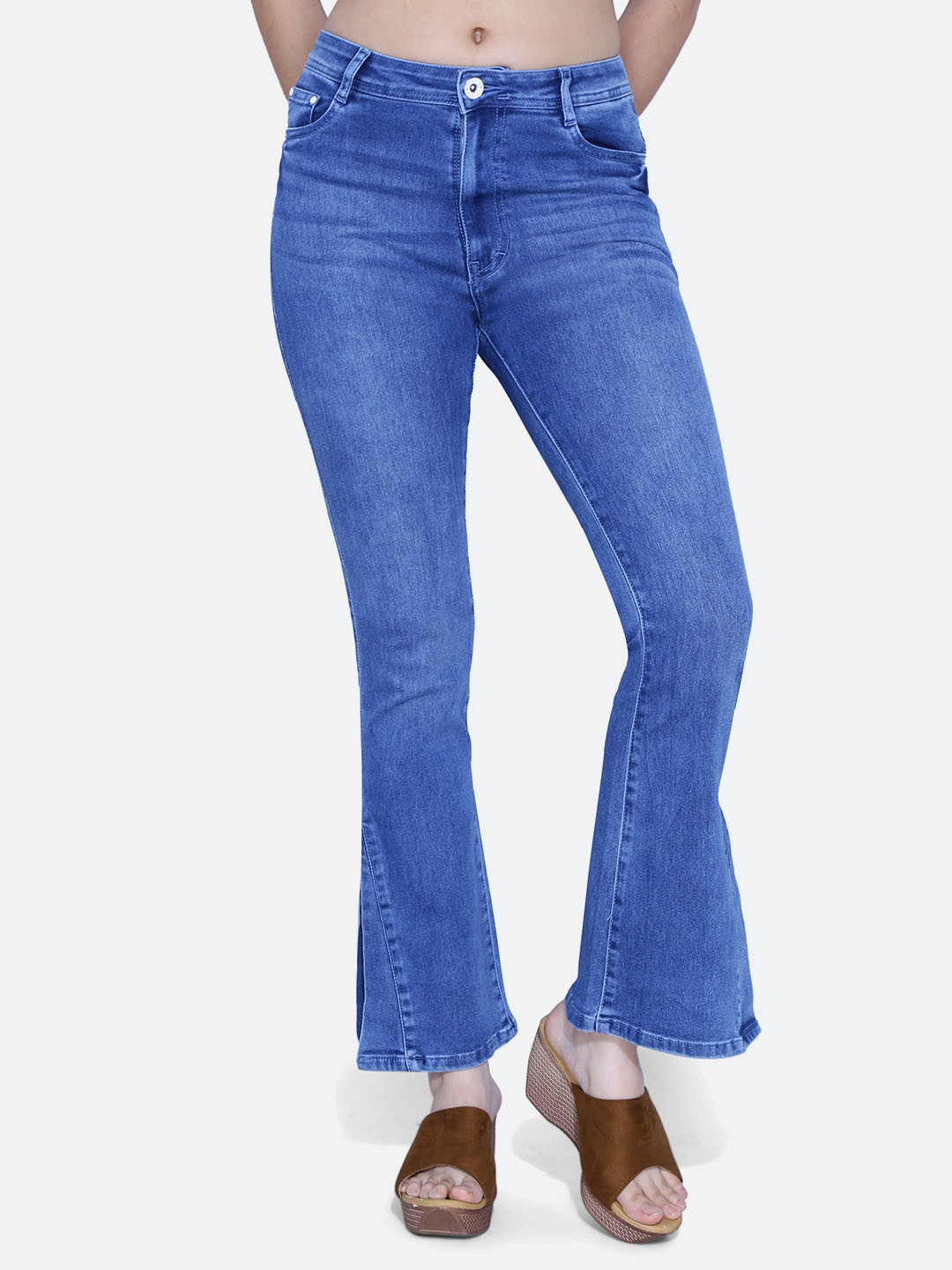 FCK-3 Women Urban High-Rise Light Fade Clean Look Stretchable Jeans