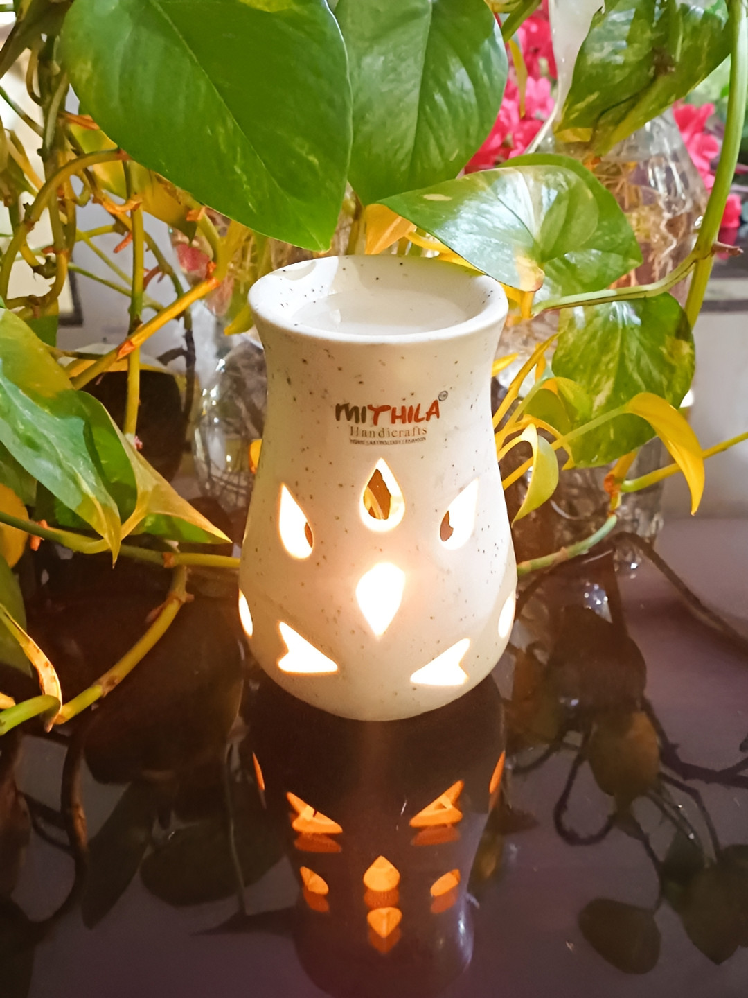 MITHILA Handicrafts Candle Ceramic Diffuser With Aroma Oil