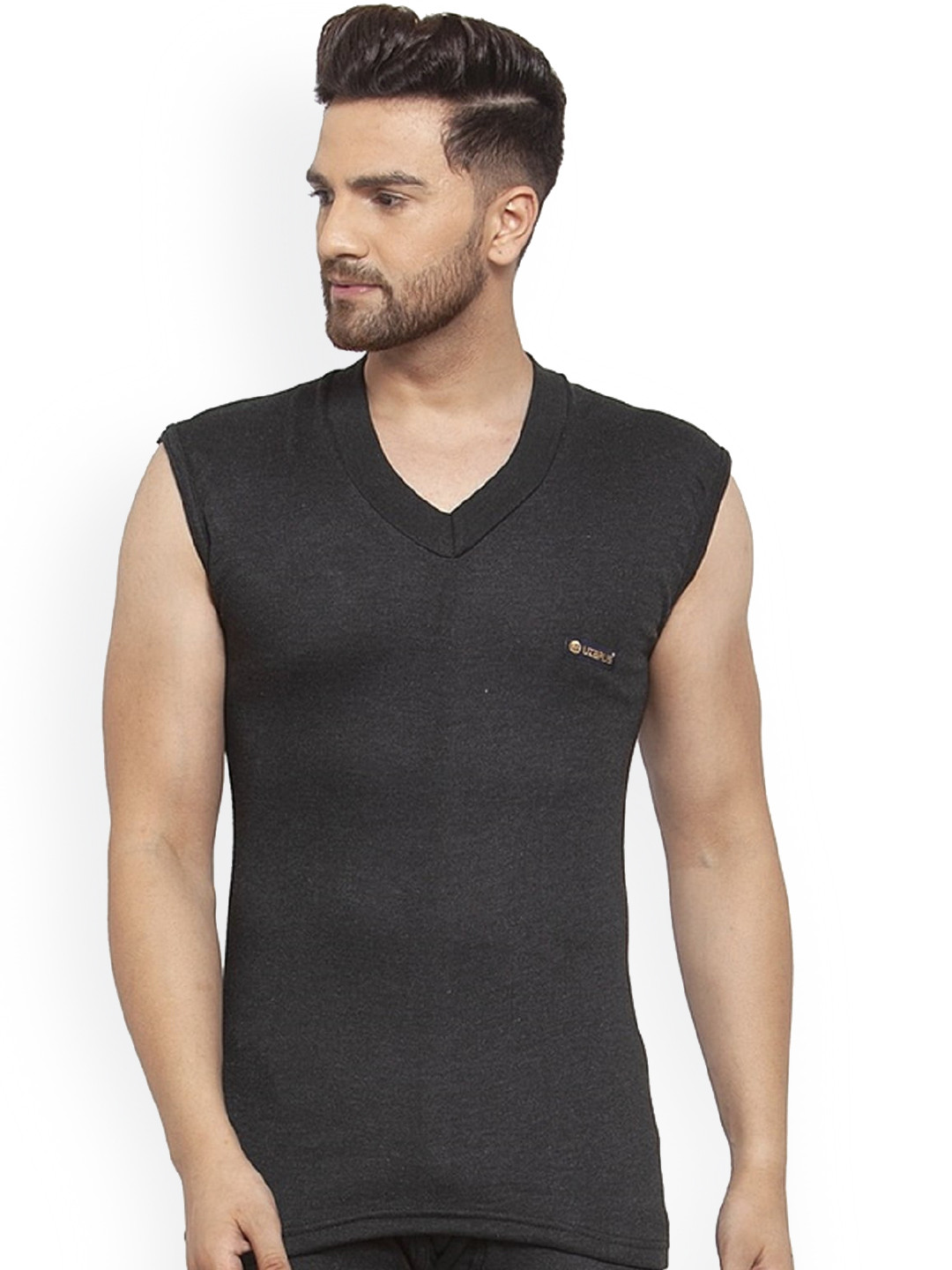 UZARUS Cotton V-Neck Thermal Top