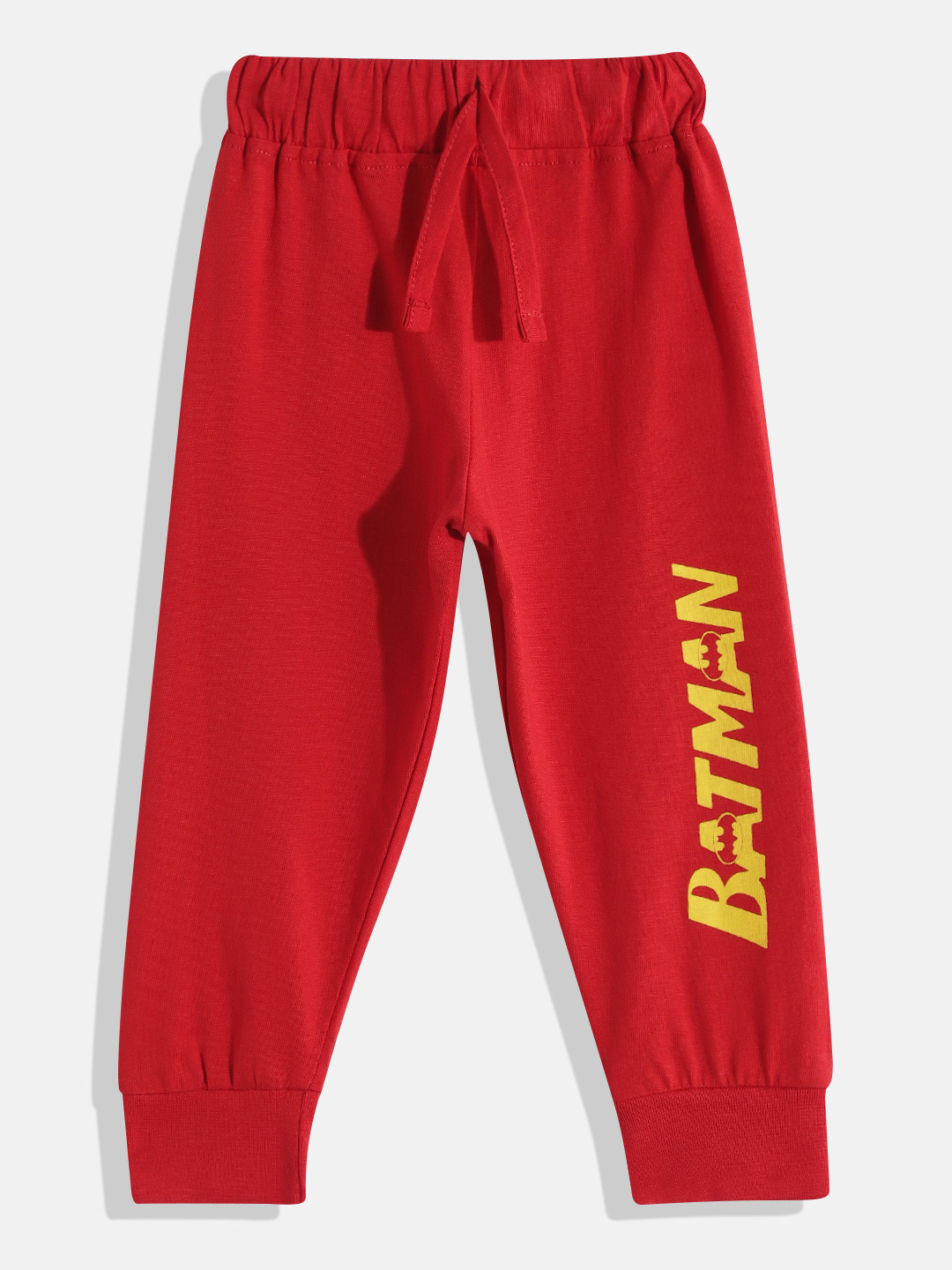 Eteenz Boys Premium Cotton Mid-Rise Batman Print Detail Joggers