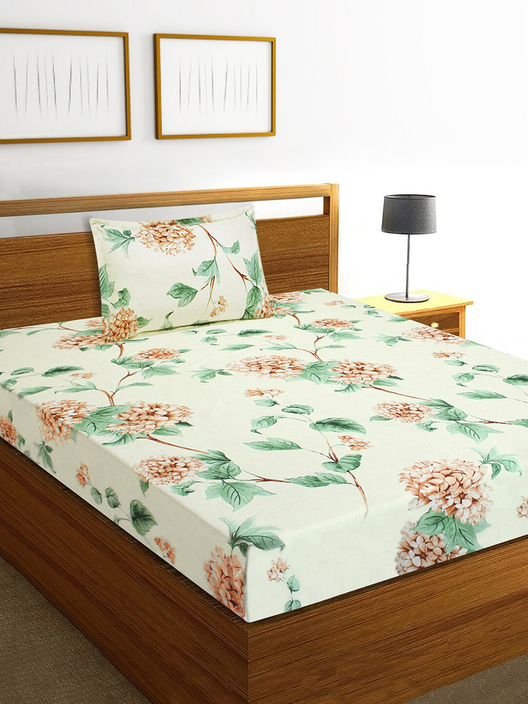 Aura 160 TC Single Bedsheet with 1 Pillow Cover