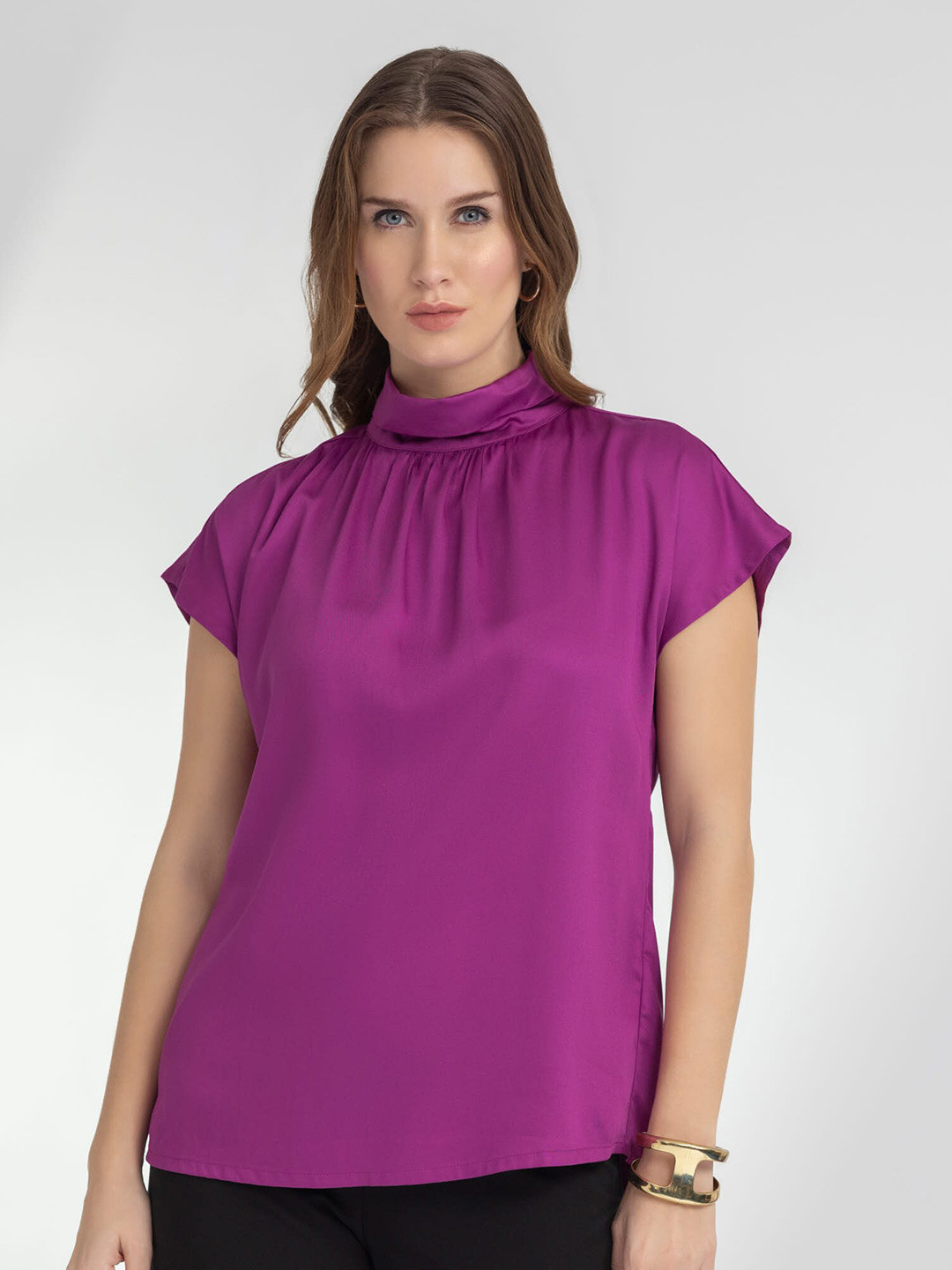 B.Copenhagen High Neck Cap Sleeves Top