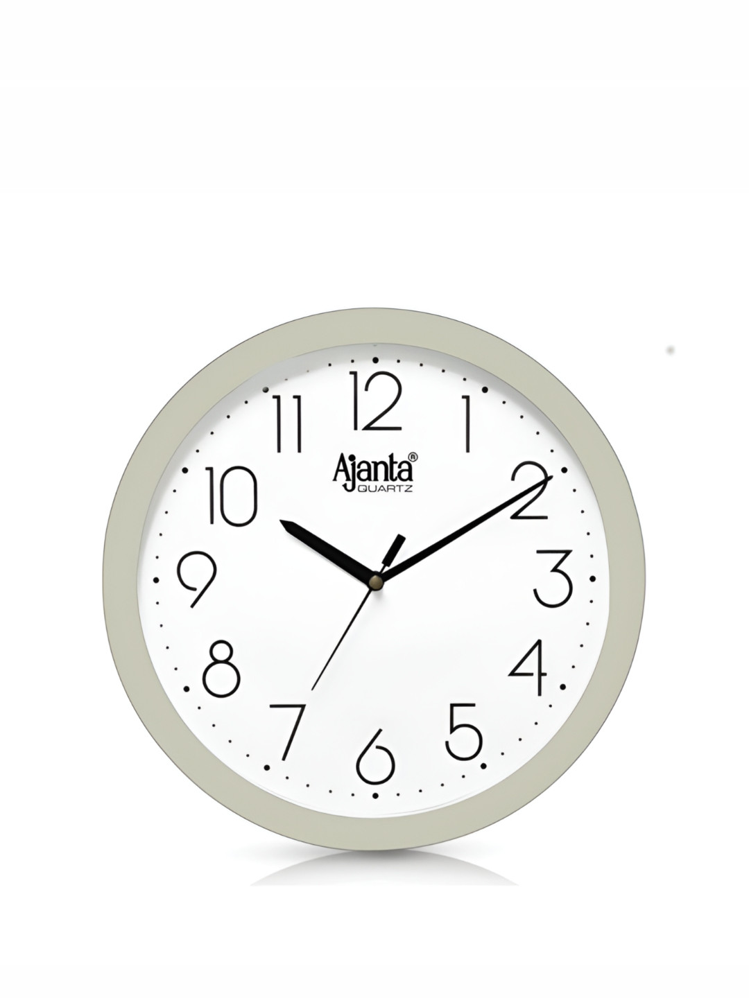 Ajanta Silver Toned & White Traditional Analogue Wall Clock