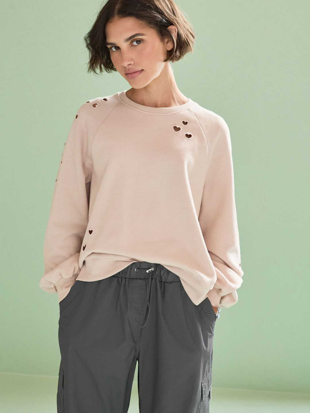 NEXT Women Cut-Outs Sweatshirt