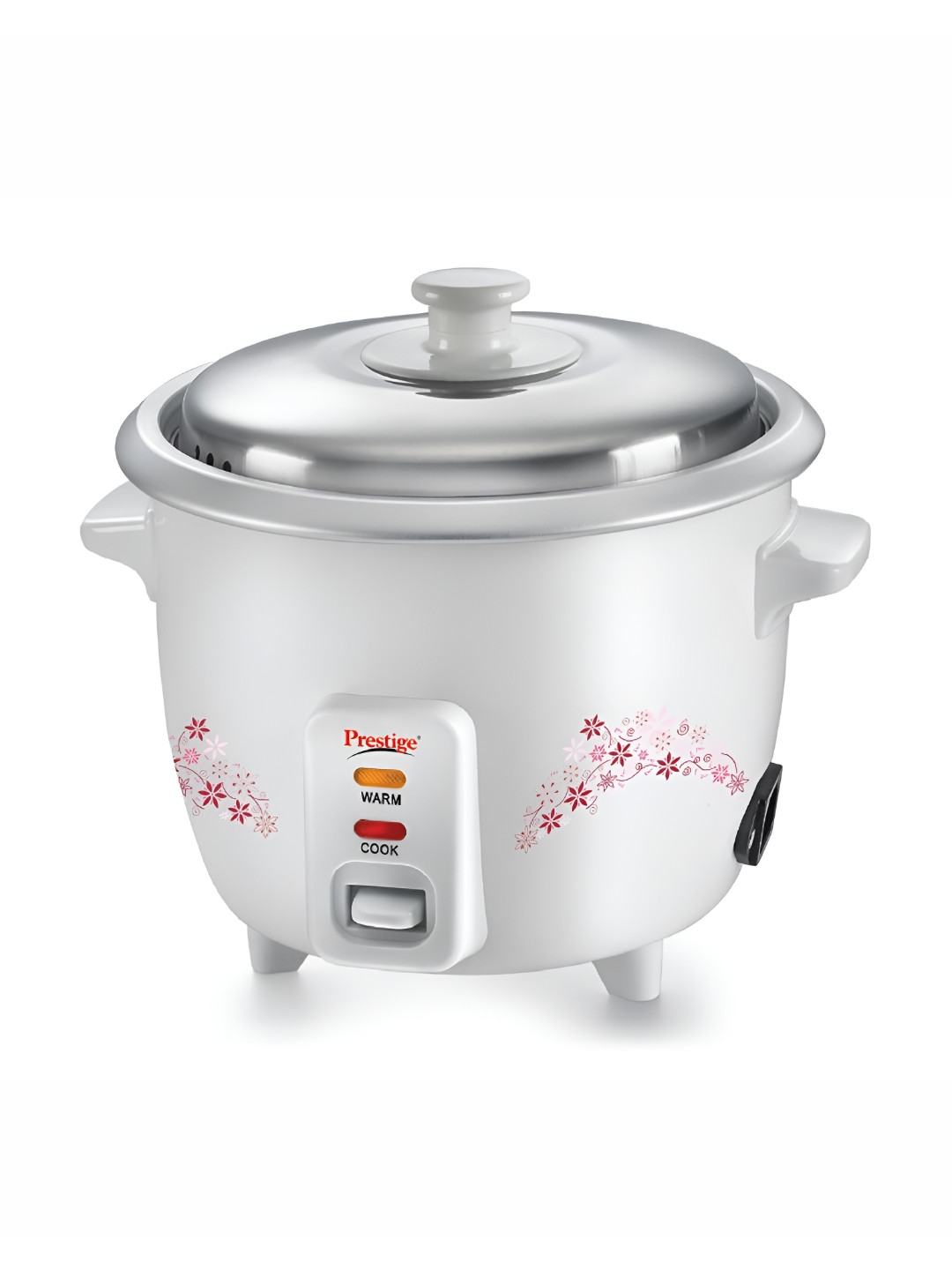 Prestige Delight PRWO White Printed Aluminium 230W Electric Rice Cooker With Fit Lid 1.8L