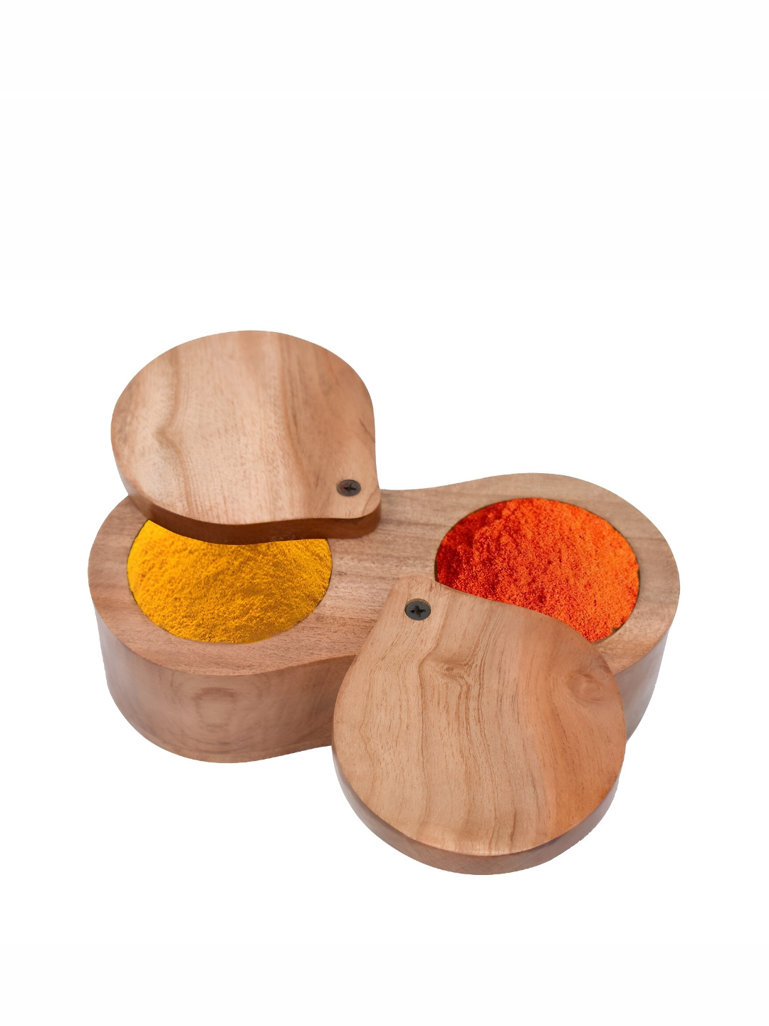 natureCRAFTS Brown Wooden Microwave Safe Spice Box