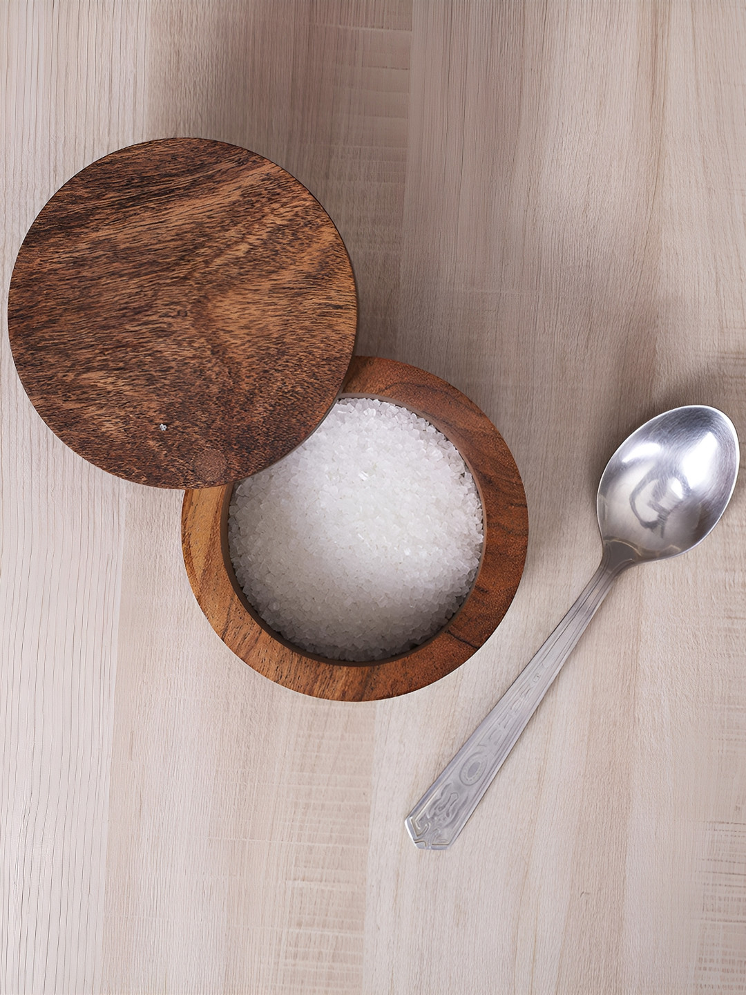 natureCRAFTS Brown Wooden Microwave Safe Spice Box