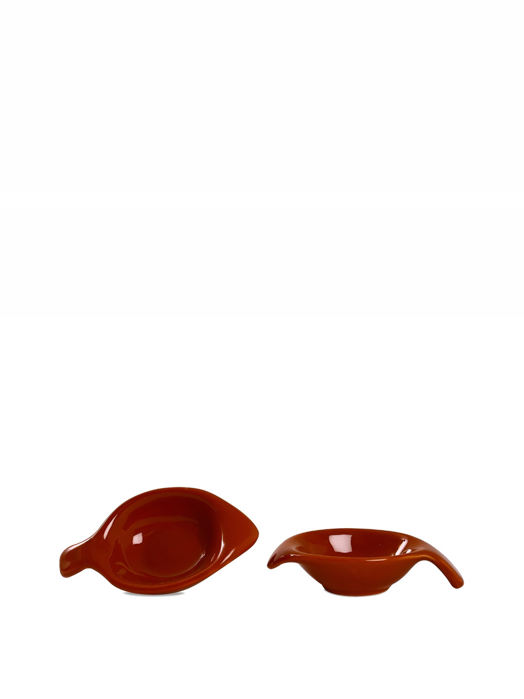 caffeine Brown 2 Pieces Ceramic Microwave Safe Dip Bowls