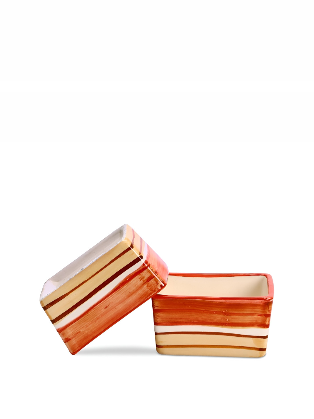 caffeine Orange 2 Pieces Ceramic Microwave Safe Dip and Sauce