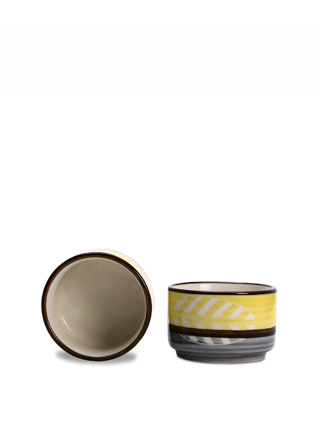 caffeine Grey 2 Pieces Ceramic Microwave Safe Dip and Sauce