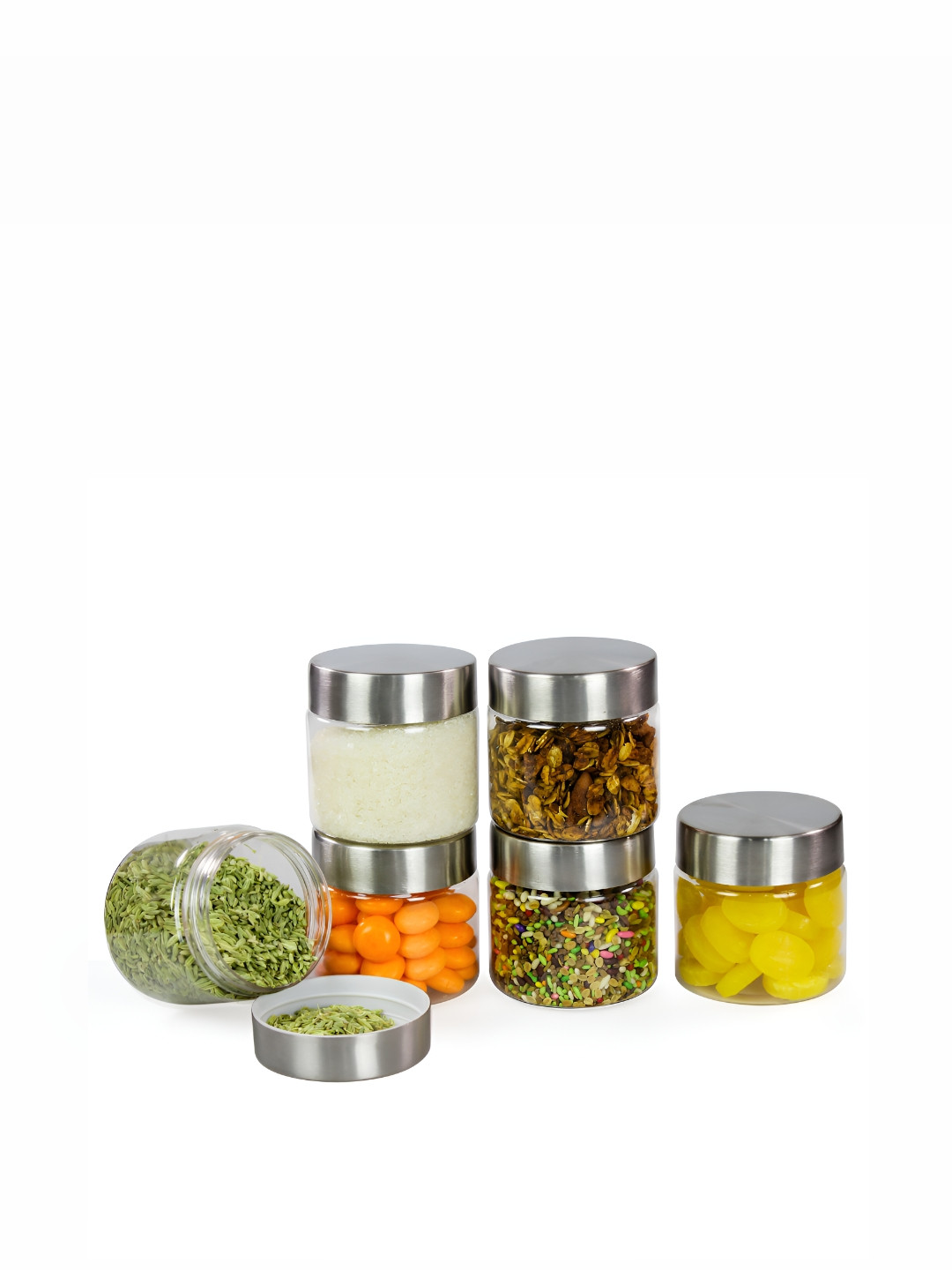 Pearlpet Plus Range White Plastic Dishwasher Safe 6 Piece Screw Top Graduated Container-200ml