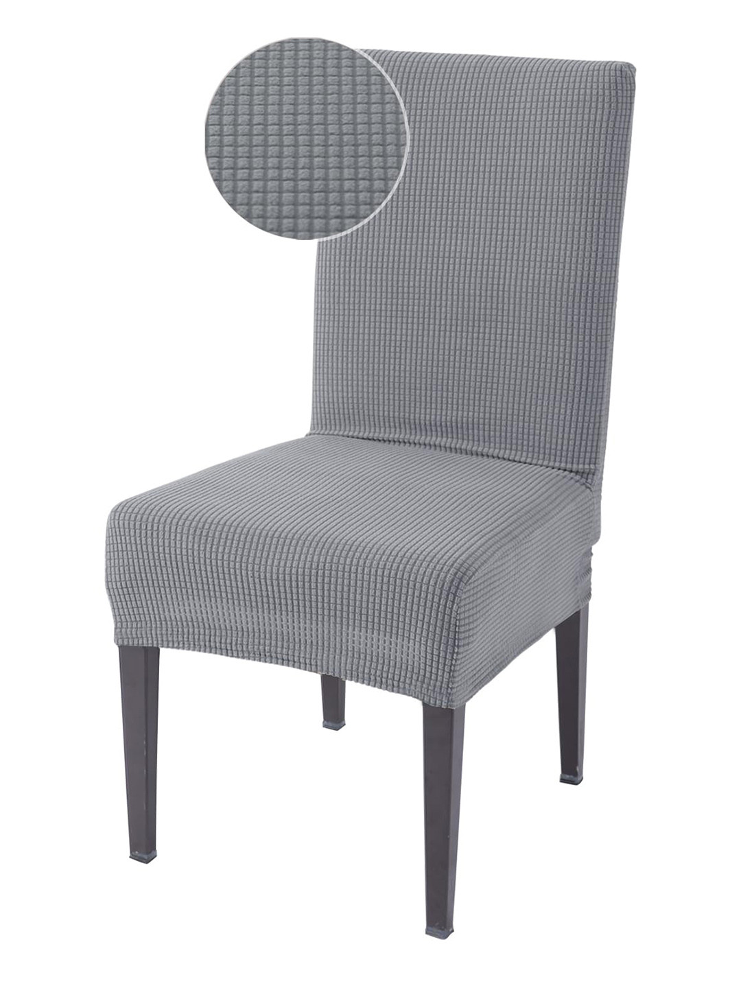 HOKIPO Grey Jacquard 200 GSM Stretchable Chair Cover