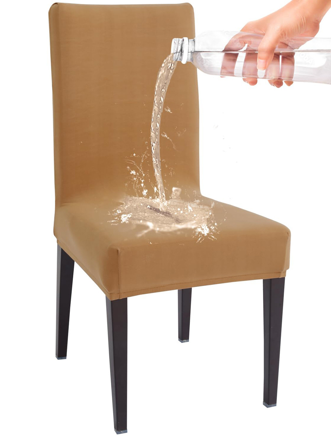 HOKIPO Camel Brown Water Resistant Chair Cover