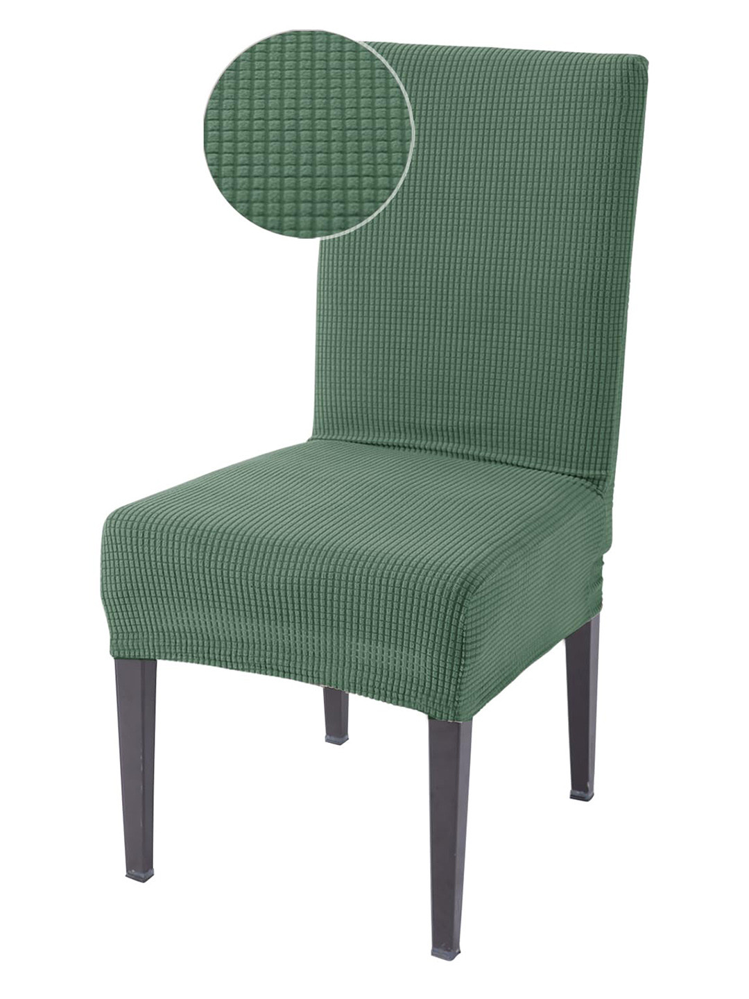 HOKIPO Green Textured 200 GSM Jacquard Chair Cover