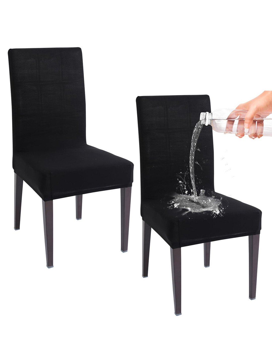HOKIPO Black 2 Pieces Water-Resistant Chair Covers