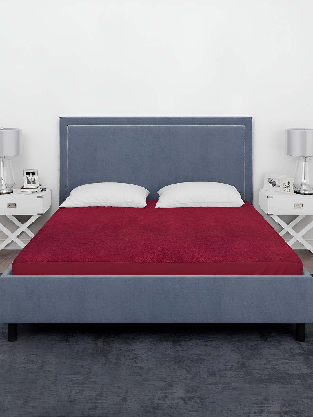 Magixy Maroon Terry Water Resistant Mattress Protector