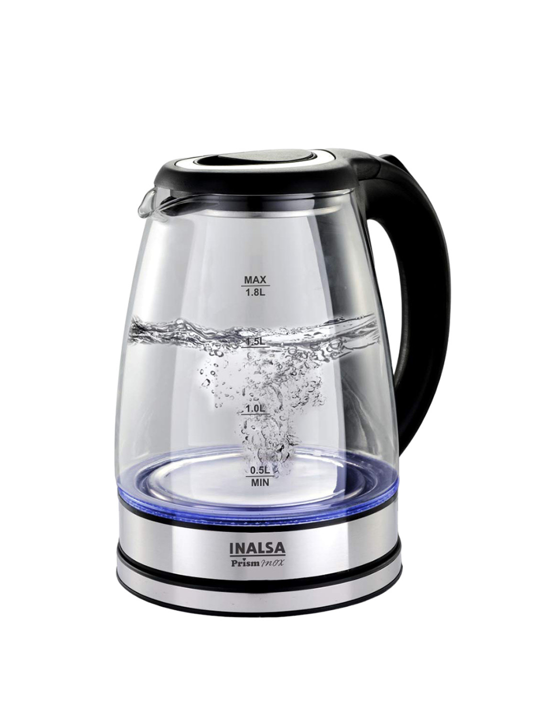 Inalsa Black & Transparent Stainless Steel Electric Kettle - 1.8 L