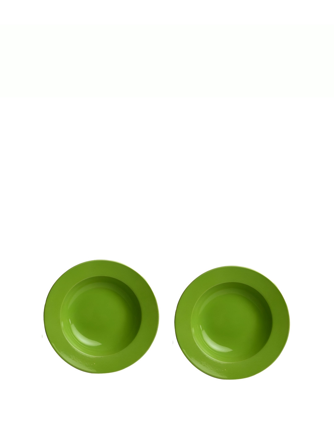 caffeine Green 2 Pieces Ceramic Microwave Safe Soup Plates