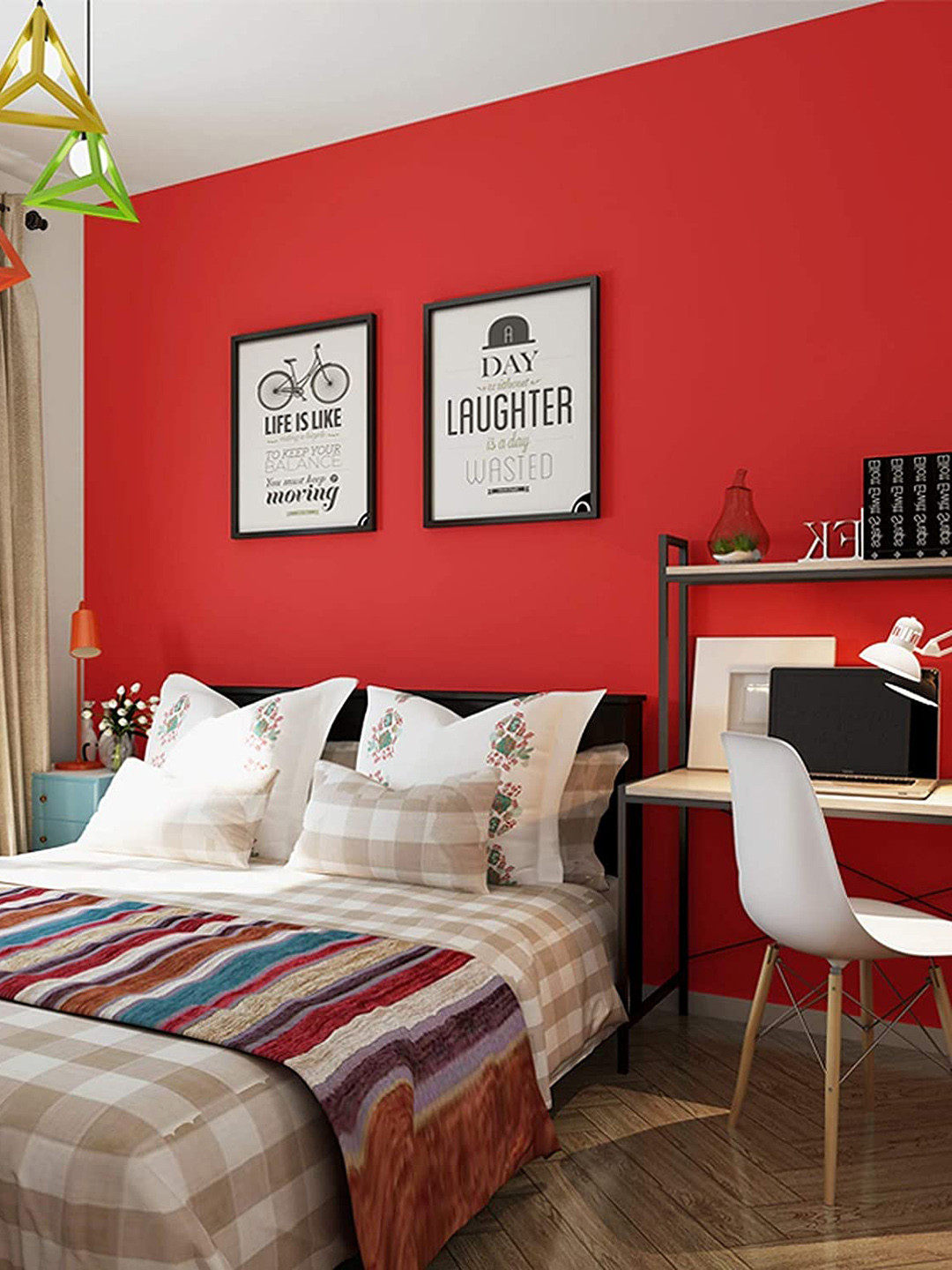 KAAF Red Adhesive Self-Adhesive Wallpaper