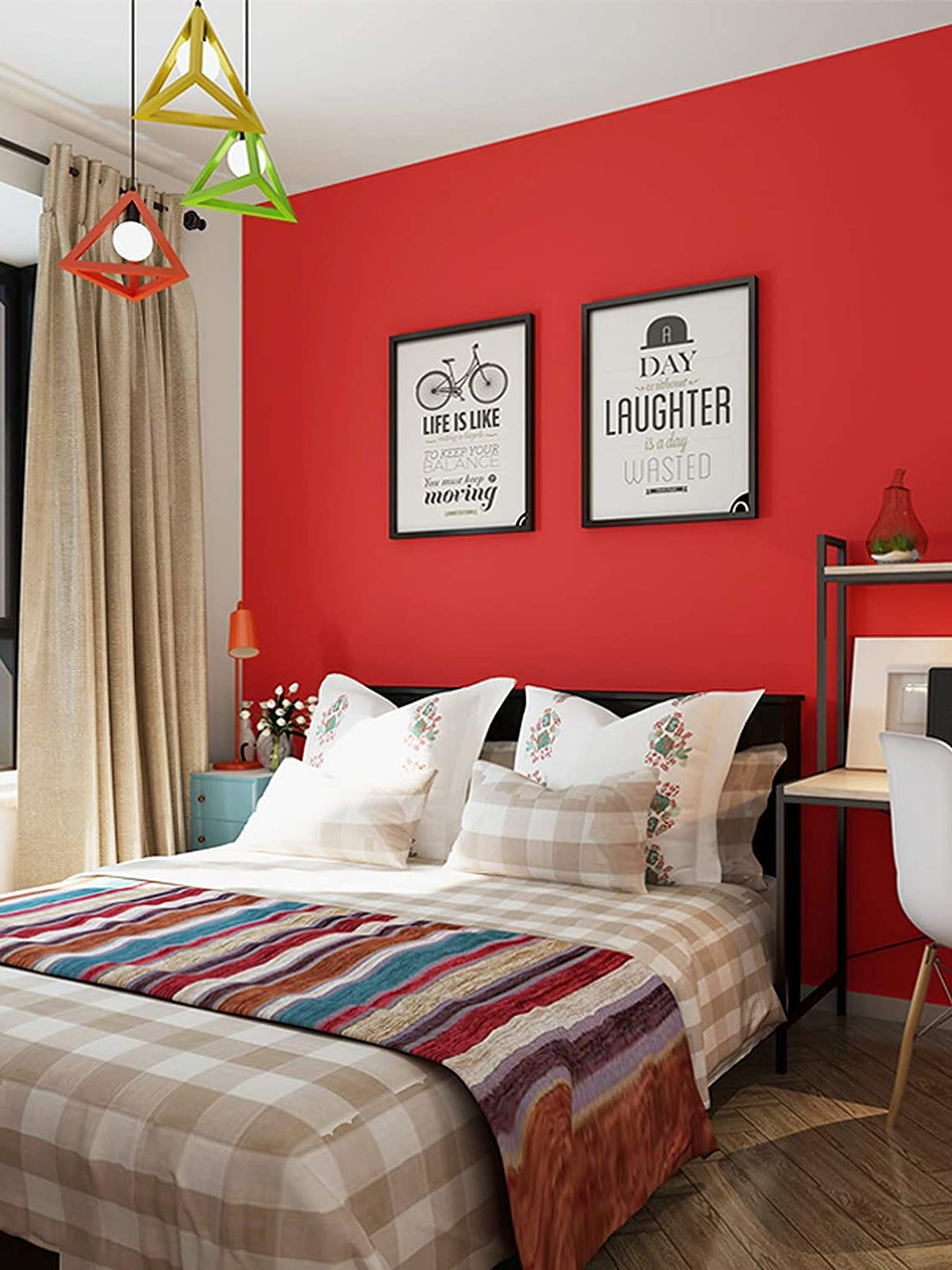 KAAF Red Design Self Adhesive Water Proof Wallpaper