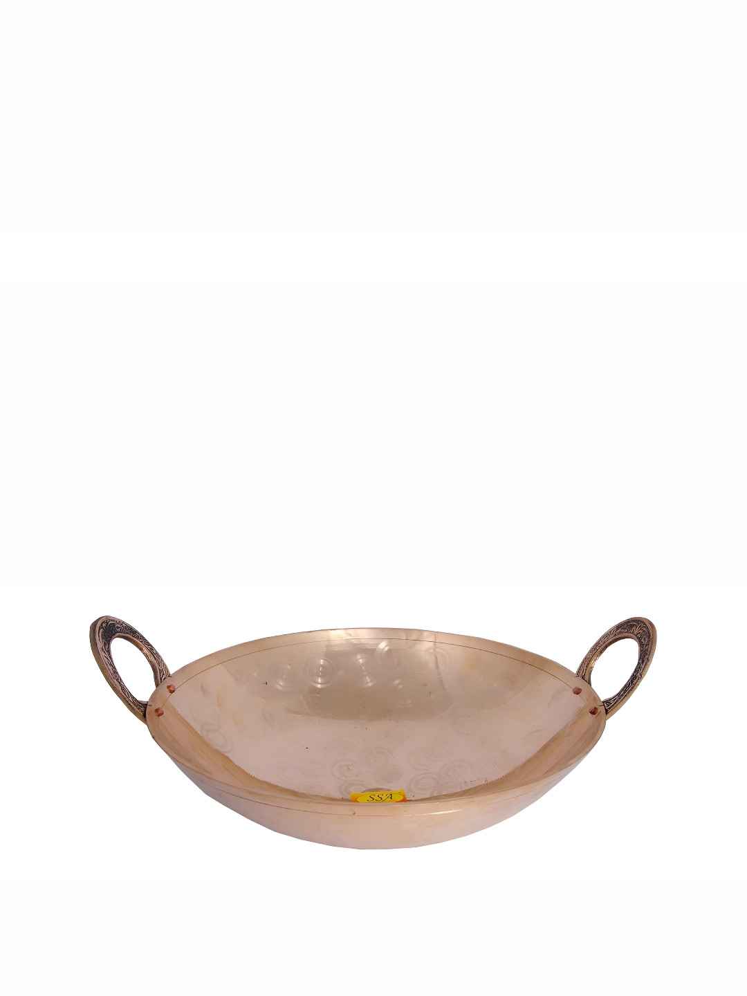 Shivshakti Arts Gold & Silver Toned Brass Cooking Kadhai or Wok