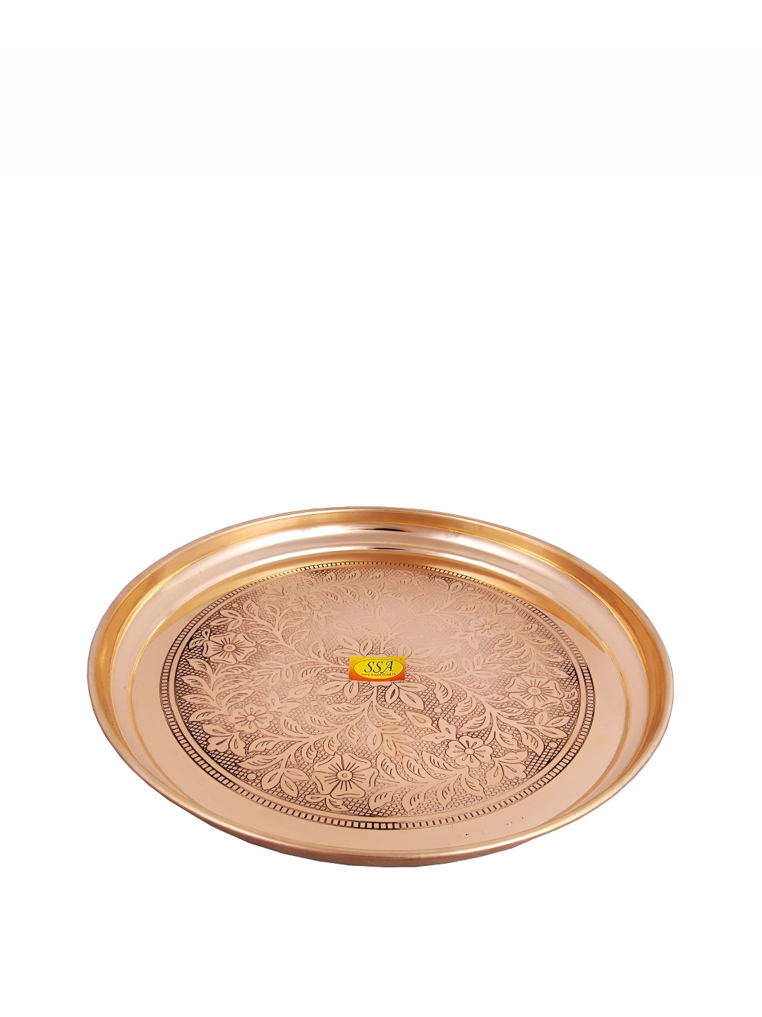 Shivshakti Arts Copper Toned Textured Brass Glossy Plate