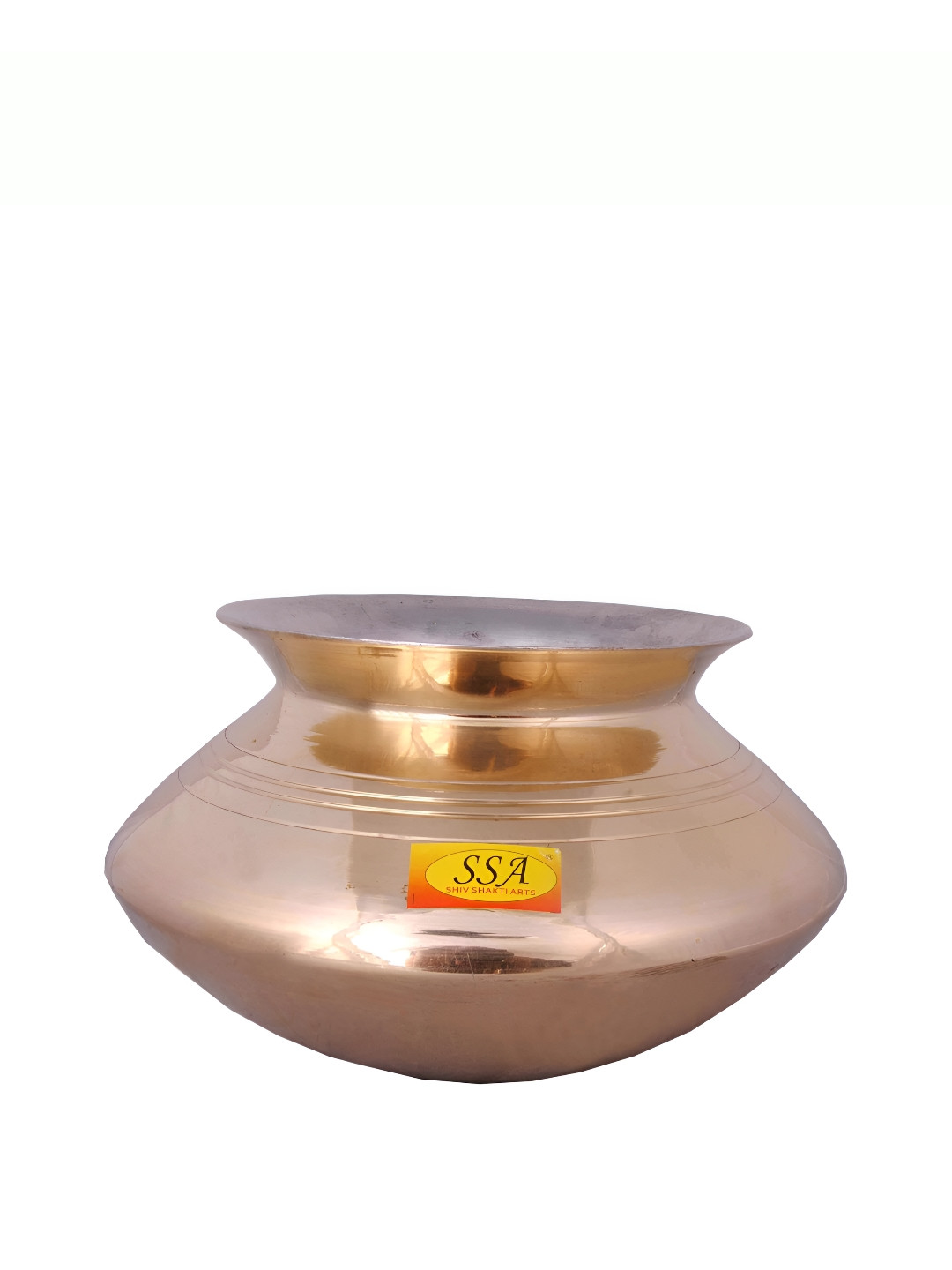 Shivshakti Arts Brown & Silver Toned Brass Cooking Handi