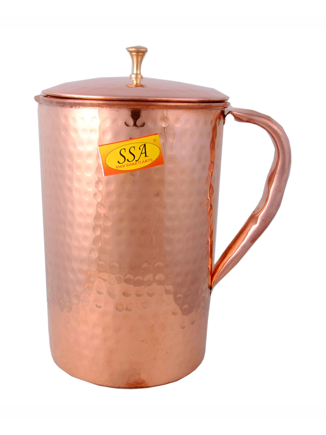 Shivshakti Arts Embossed Engraved Design Brass Leak Proof Jug- 1 L