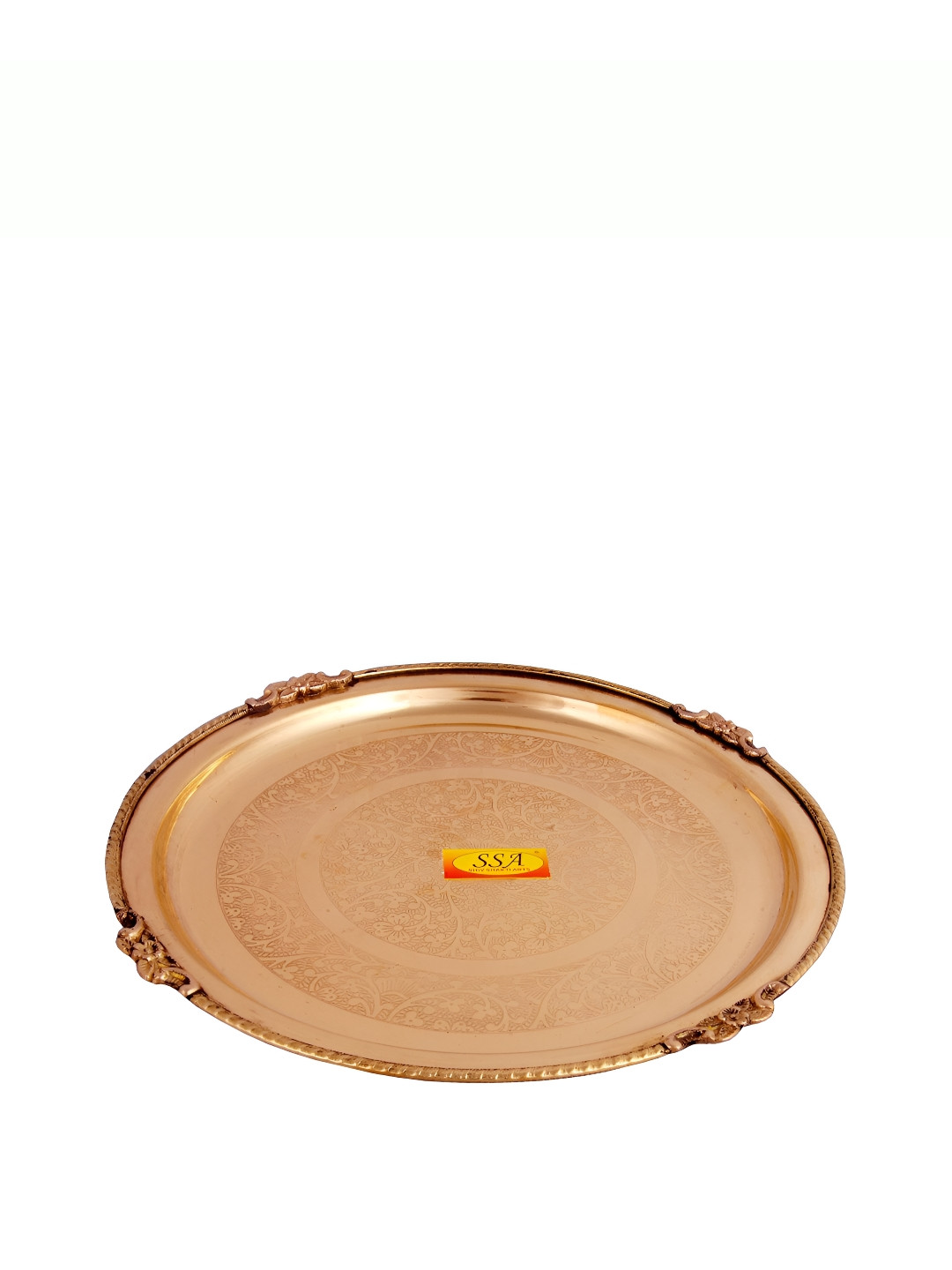 Shivshakti Arts Copper Toned Glossy Brass Dinner Plate