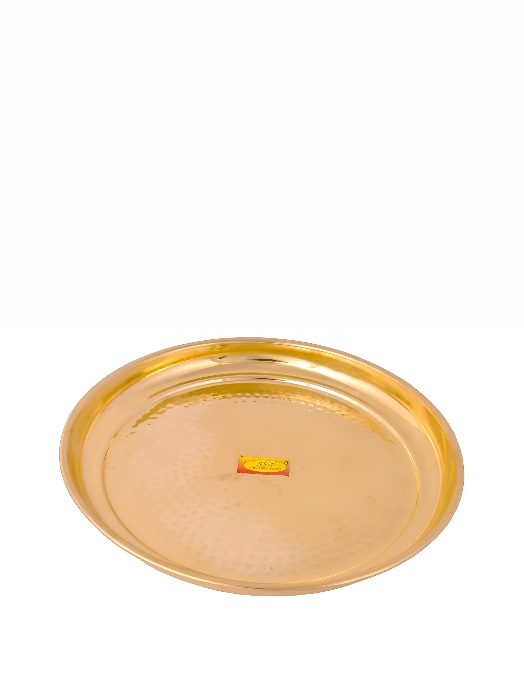 Shivshakti Arts Copper Toned Brass Glossy Dinner Plate