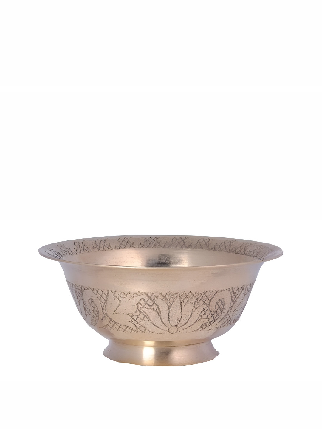 Shivshakti Arts Yellow 1 Pieces Glossy Brass Leaf Design Bowl