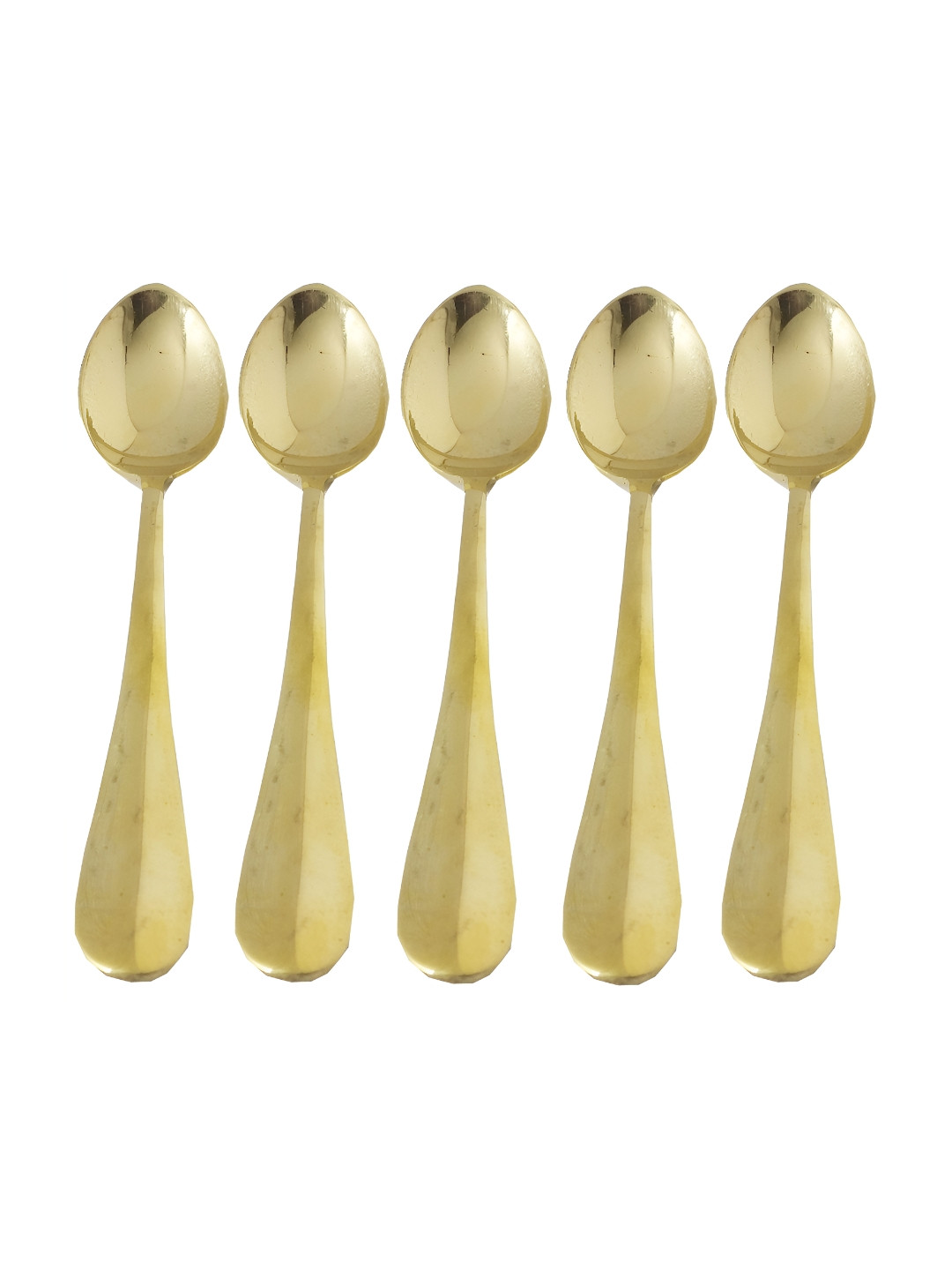 Shivshakti Arts Gold Toned 6 Pieces Brass Spoon Set