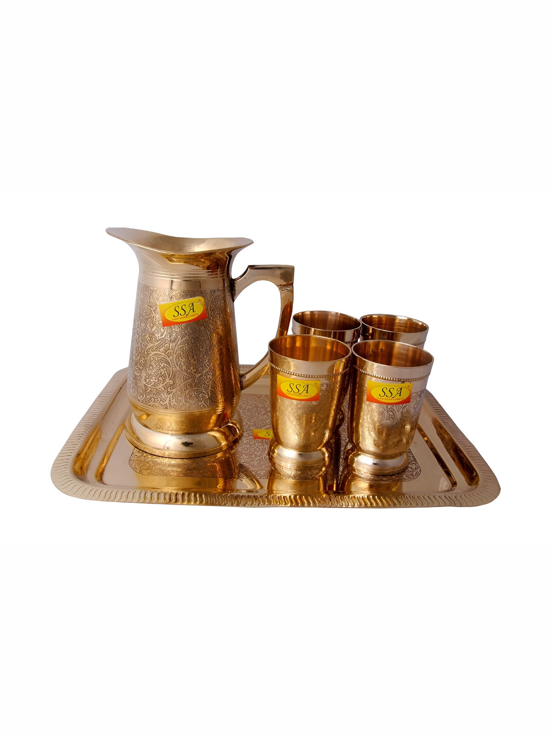 Shivshakti Arts Copper Toned 6 Pieces Brass Drinkware Set