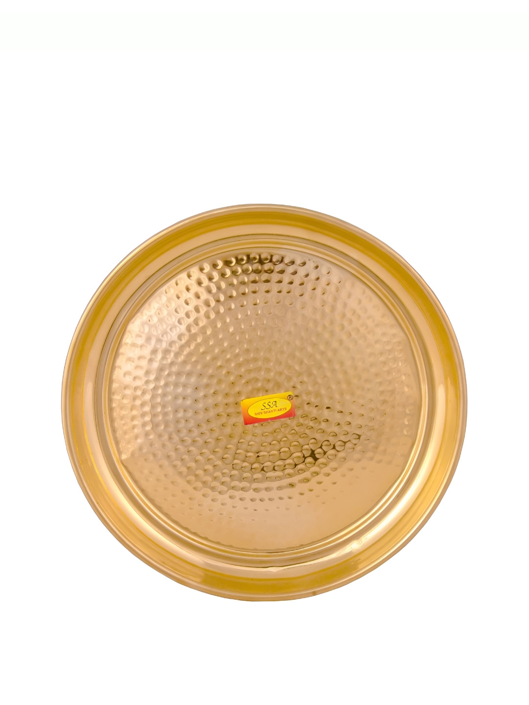 Shivshakti Arts Copper toned Brass Glossy Dinner Plate