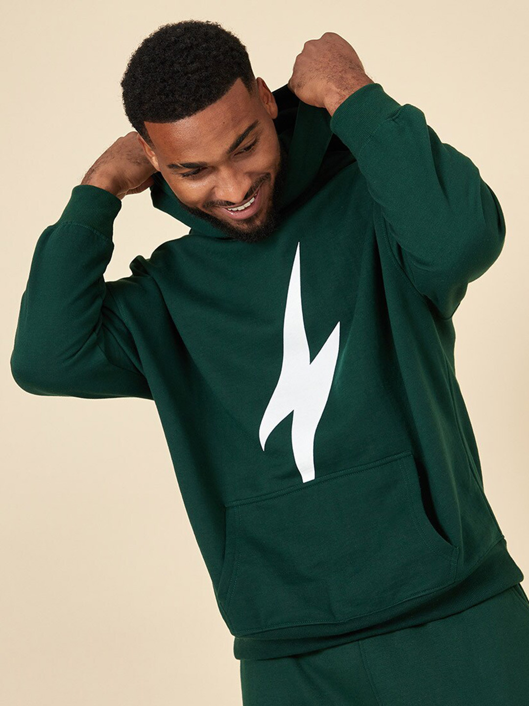 Styli Flash Print Oversized Hooded Sweatshirt