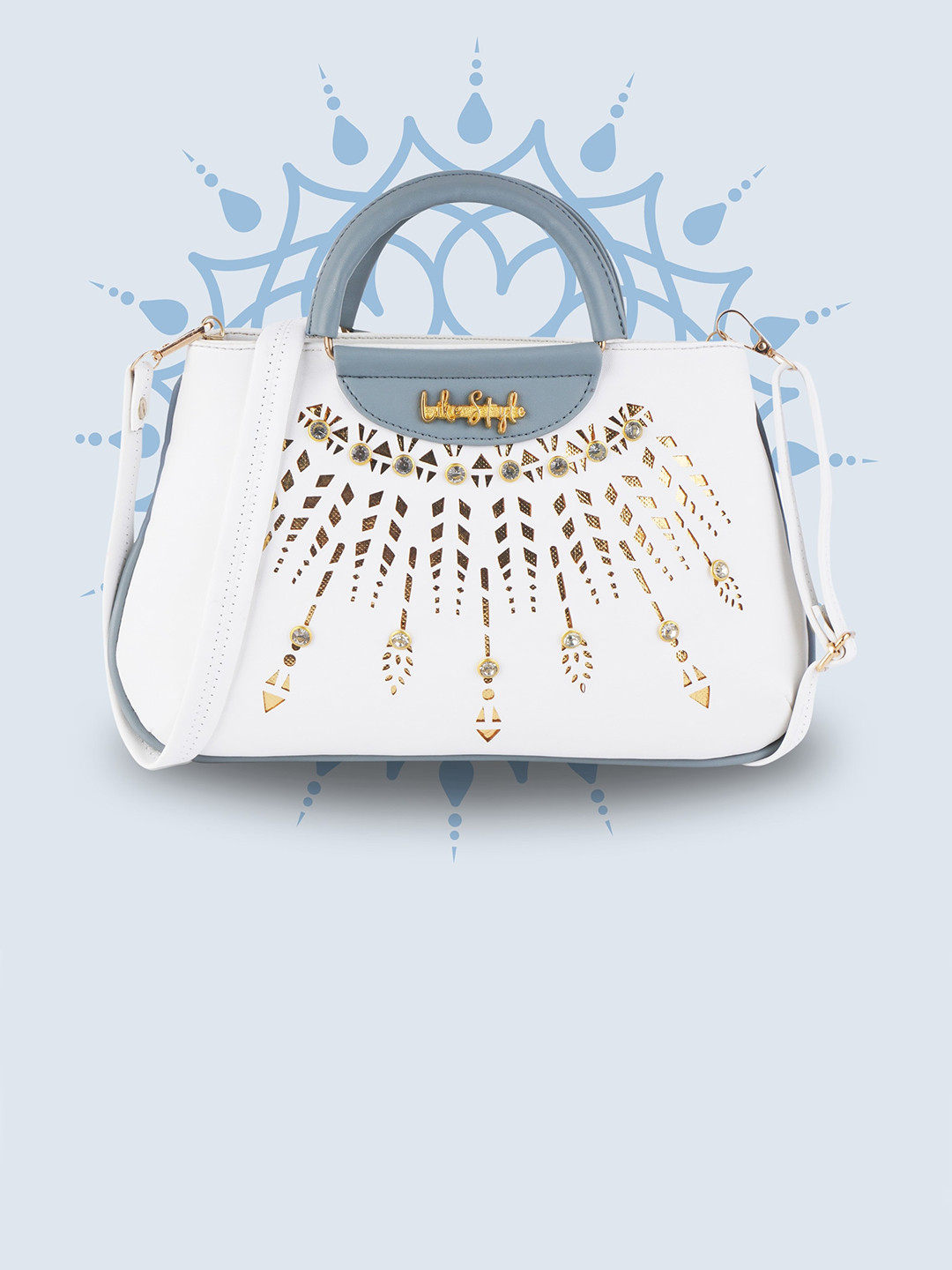 LIKE STYLE Cutwork Self Design Structured Handheld Bag