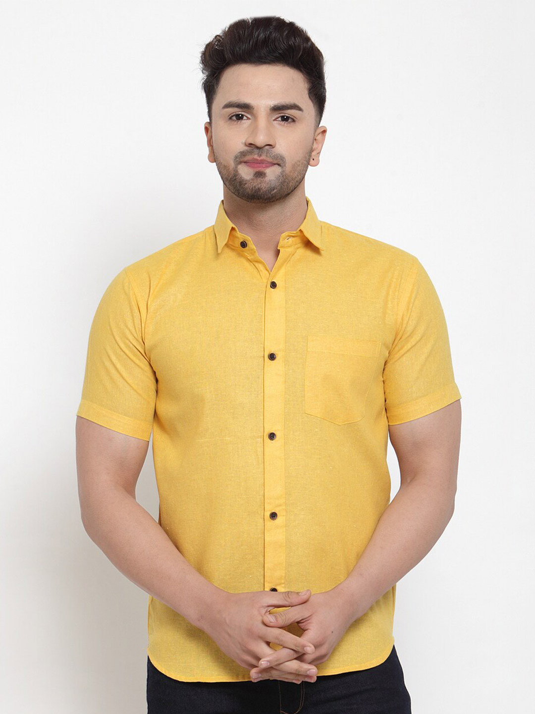 Enchanted Drapes Button Down Collar Slim Fit Pure Cotton Shirt